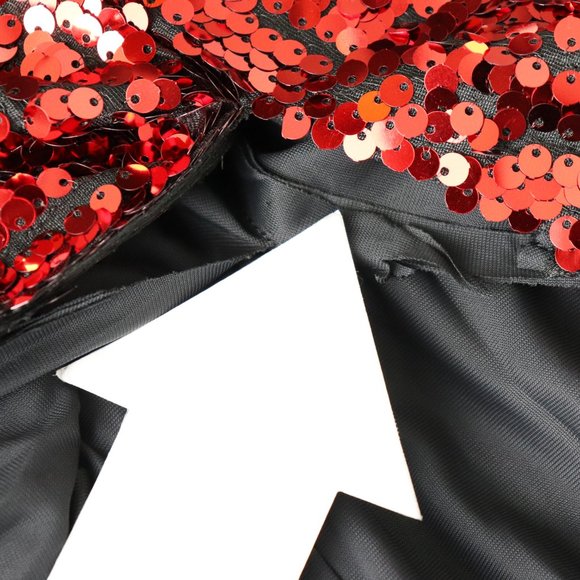 NBD Maeve Sequin Plunging Neck Maxi Slit Gown Red - Picture 8 of 8